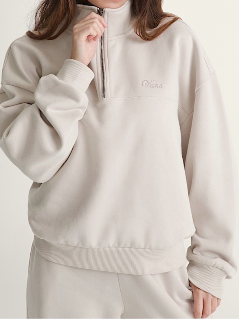 Vans Cream Quarter-Zip Pullover Sweatshirt